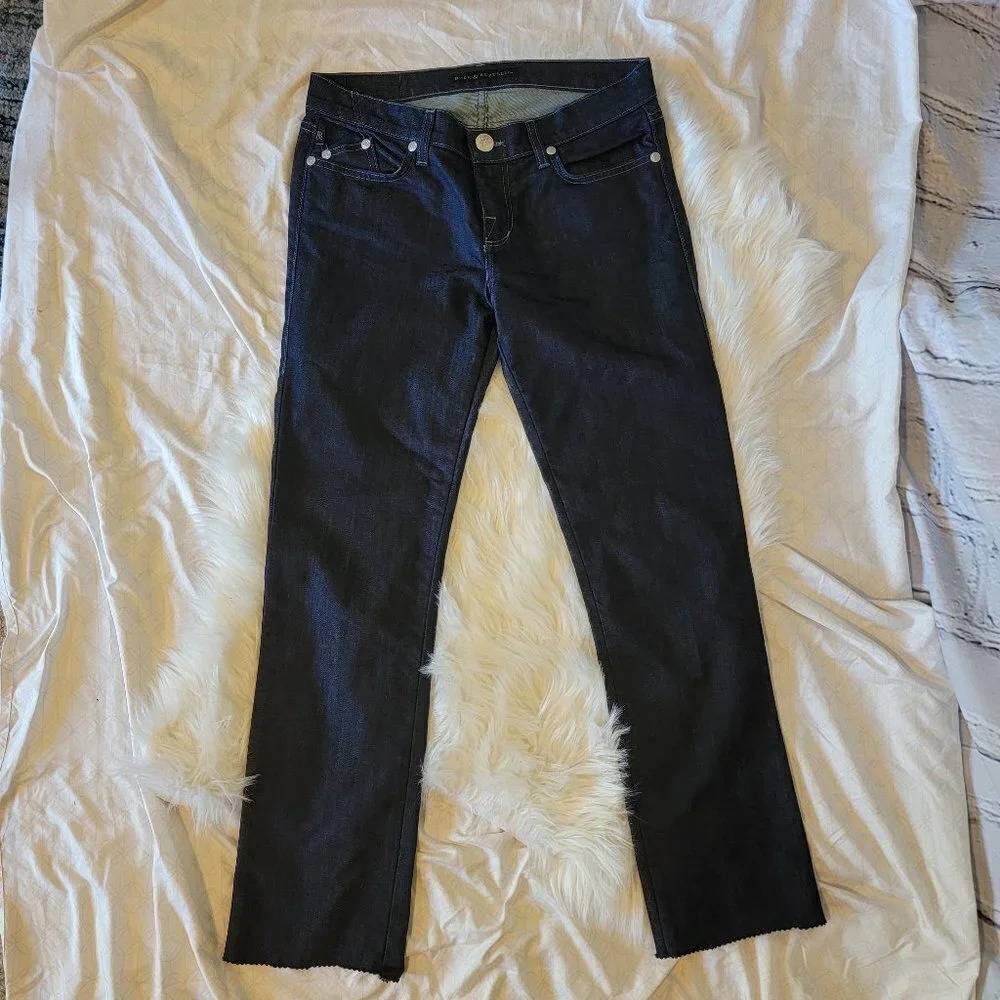Rock & Republic R&R Womens Denim Pink Sequin Pocket Jeans Irregular hem Mid Rise
